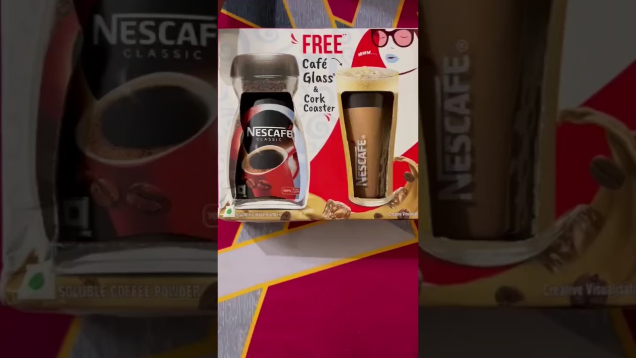 Nescafe coffee glass and cork coaster ASMR #unboxing #blackcoffee #asmr #asmrvideo #asmrsound