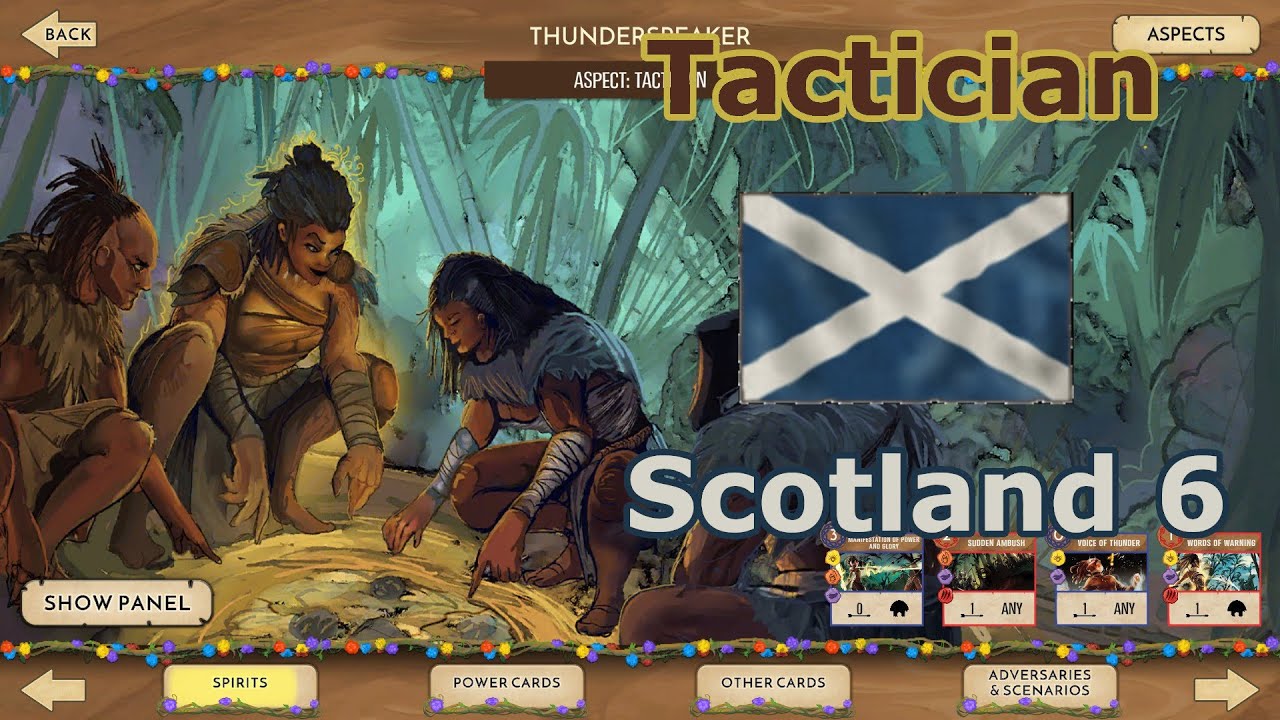 Tactician Thunderspeaker vs Scotland 6 | Spirit Island | Level 6 Adversaries