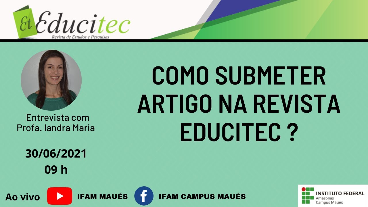 Como submeter artigo na revista EDUCITEC?