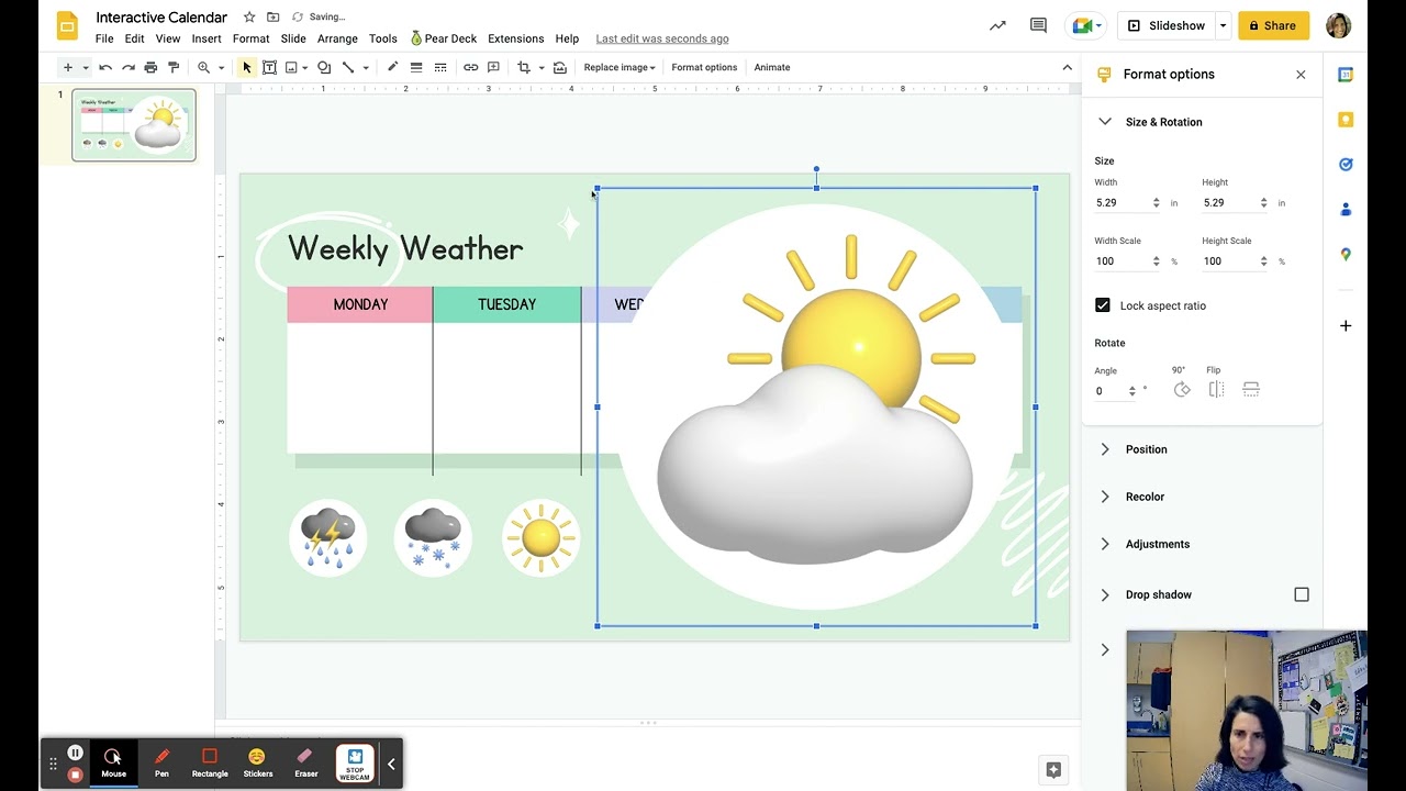 Interactive Calendar - Google Slides
