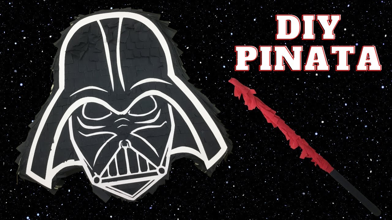DIY Star Wars Party Piñata - Darth Vader Pinata and Lightsaber pinata stick