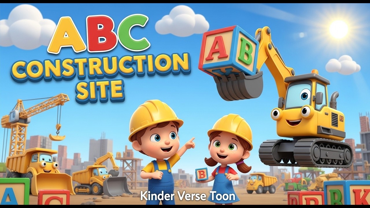 ABC Construction Site 🚧 | Learn Alphabet with Trucks for Kids | Alphabet Song for Kids