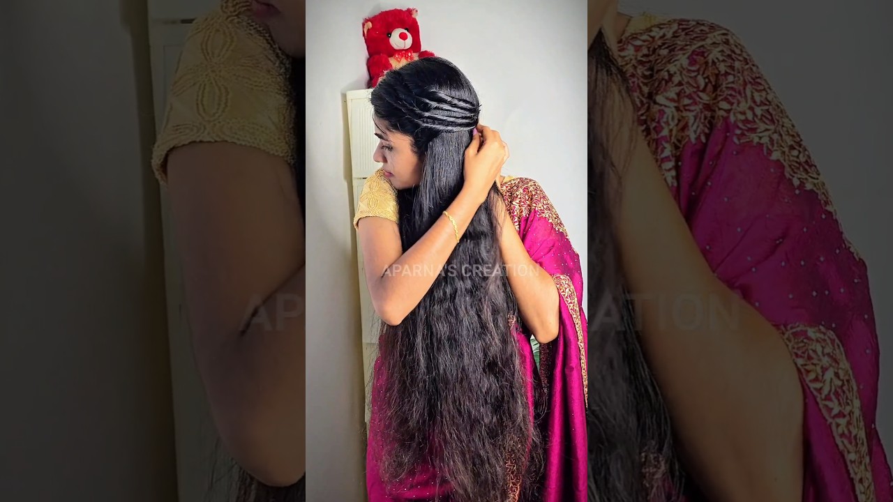 😍Try this beautiful hairstyle for saree🥻//saree hairstyle #ytshorts #hairstyle #trendingnow