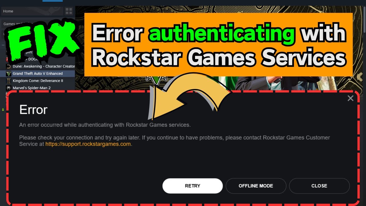 Error occurred authenticating with Rockstar Games Services GTA5 RDR2 Fix