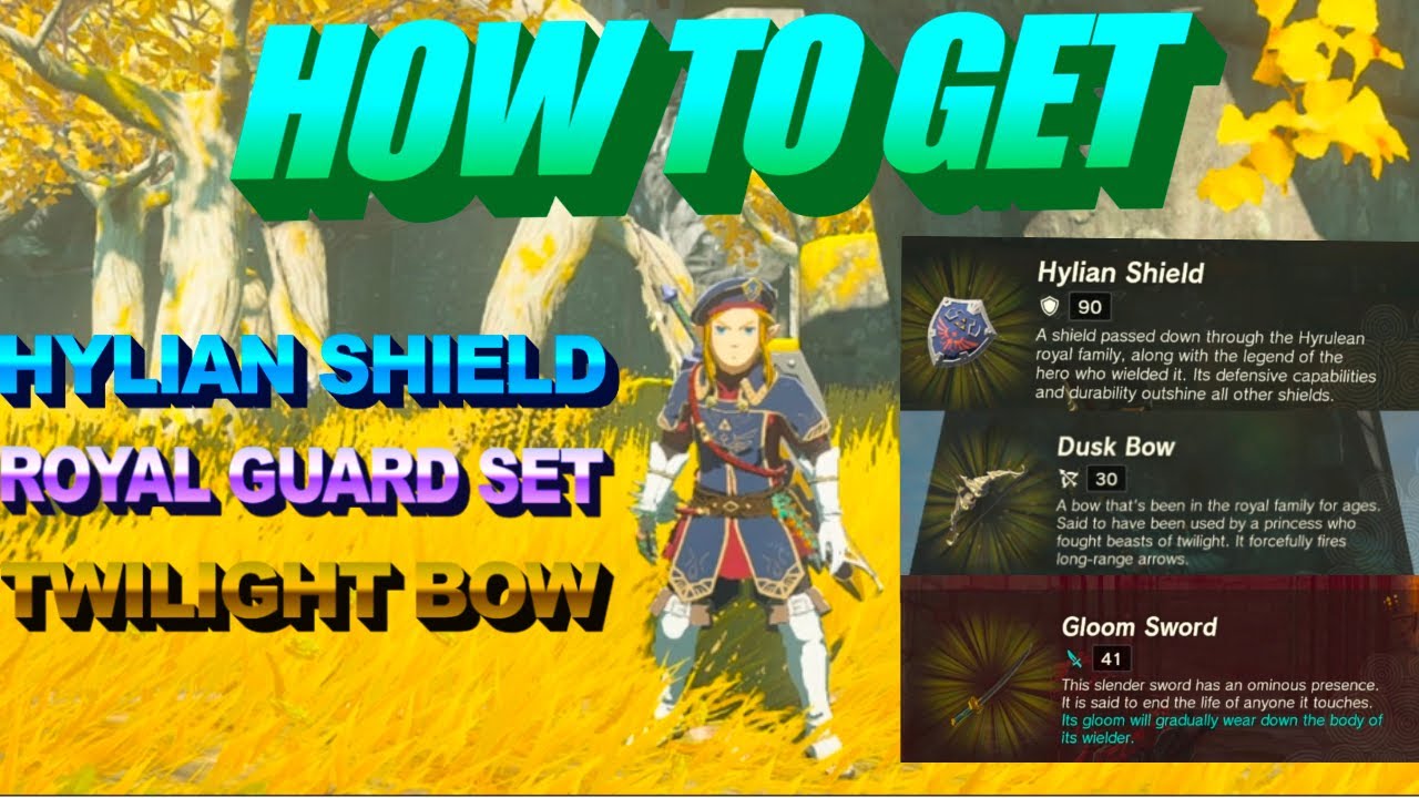 TotK- Get Hylian Shield, Royal Guard Set/ Weapons & Dusk Bow right after the Sky Island Plateau