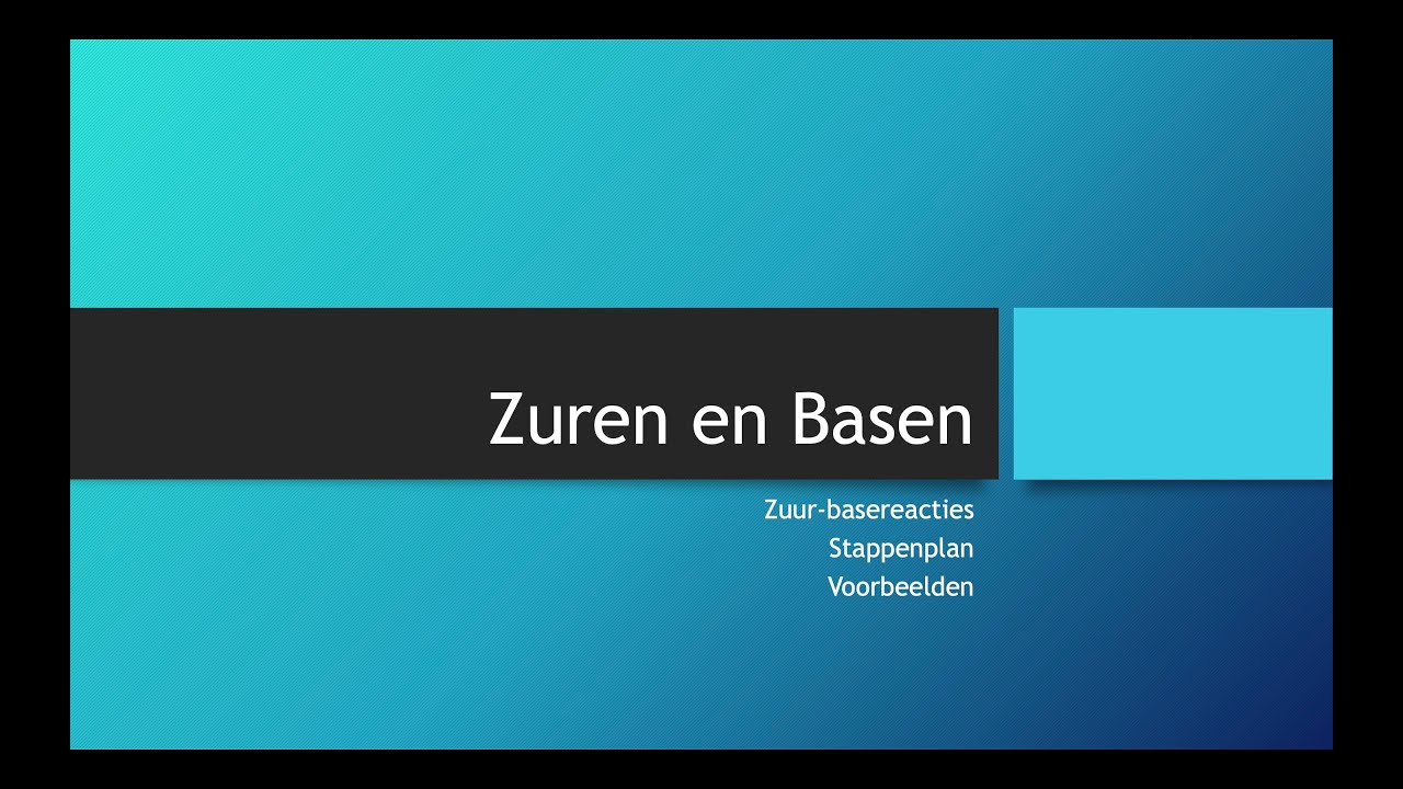 Zuur Base Reacties I - Havo
