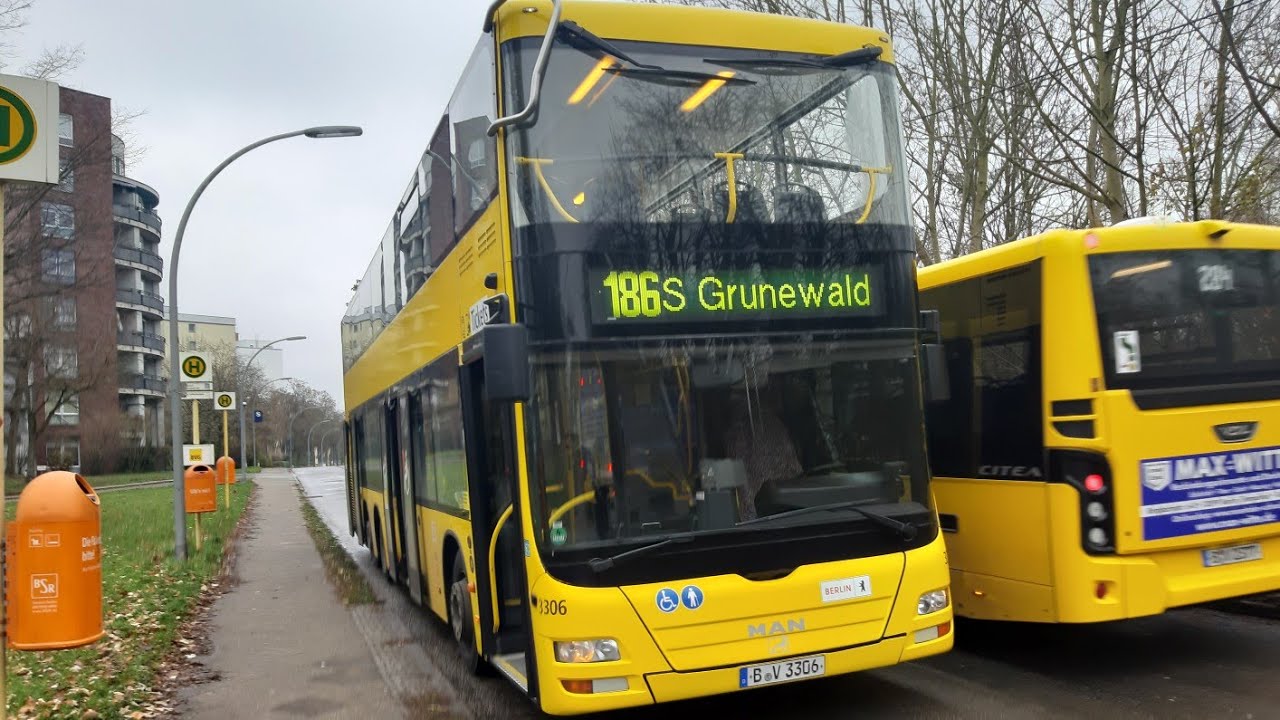 Mitfahrt im 186 von S-Grunewald bis S-Lichterfelde Süd im NEOMAN DL 07 3306