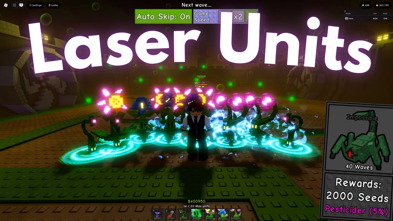 Roblox - Garden Tower Defense - Can Laser Units Beat RADIOACTIVE IMPOSSIBLE?
