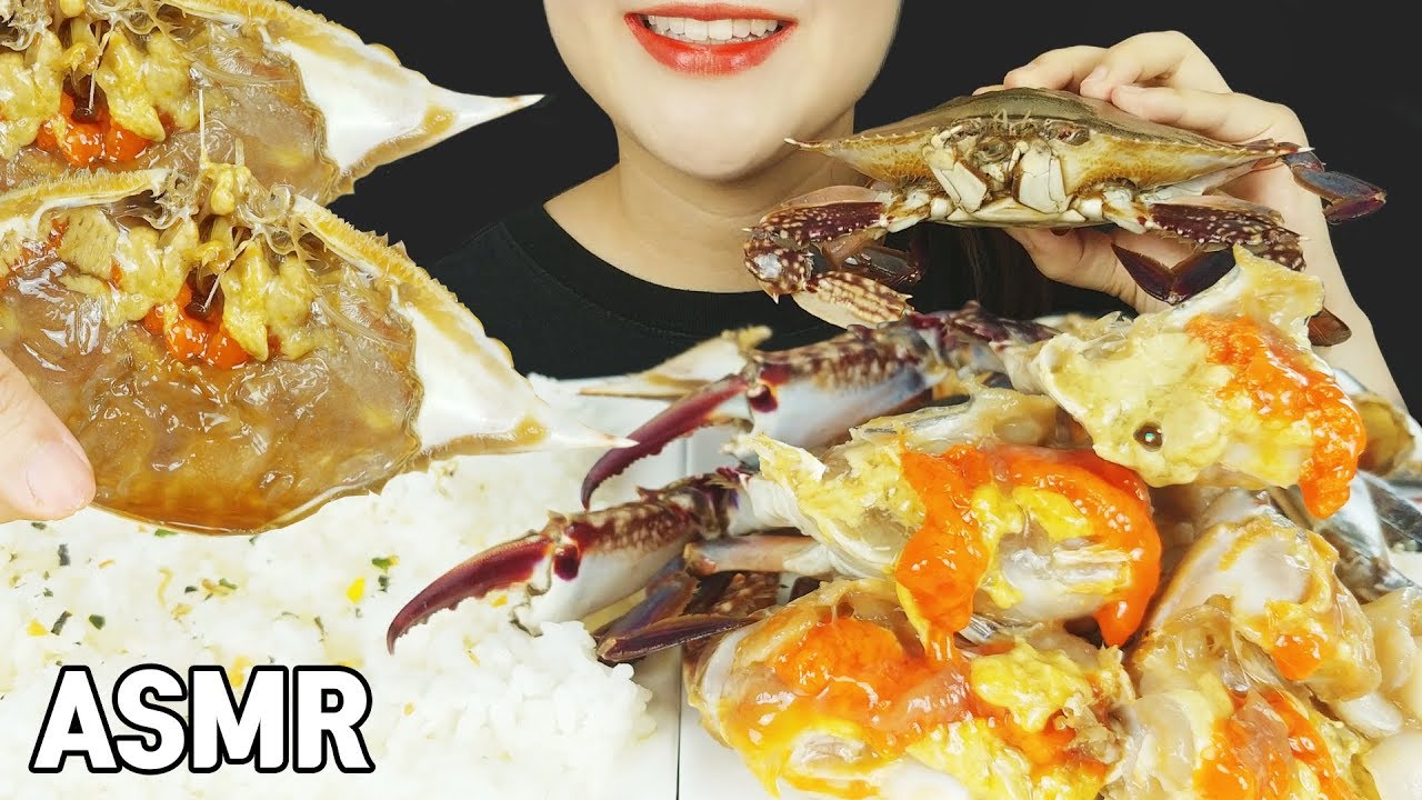 ASMR соевый соус сырой краб (едят звуки) MUKBANG