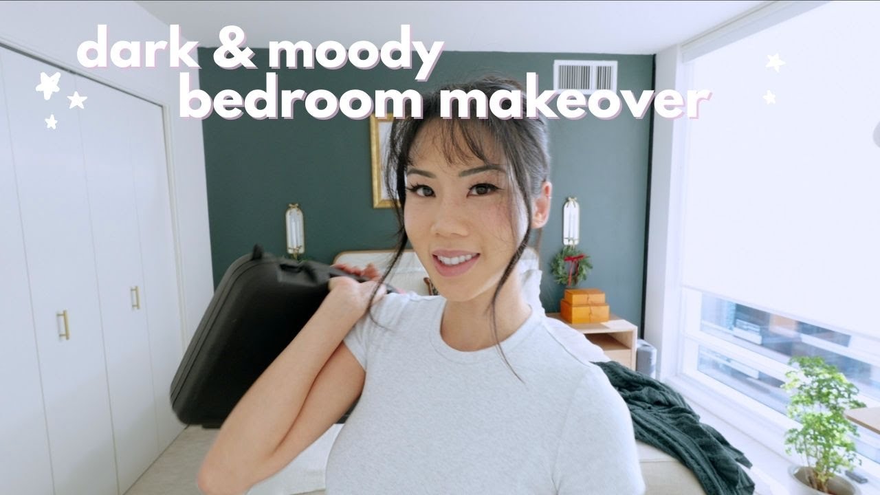 turning my boring white bedroom to dark, moody & cozy