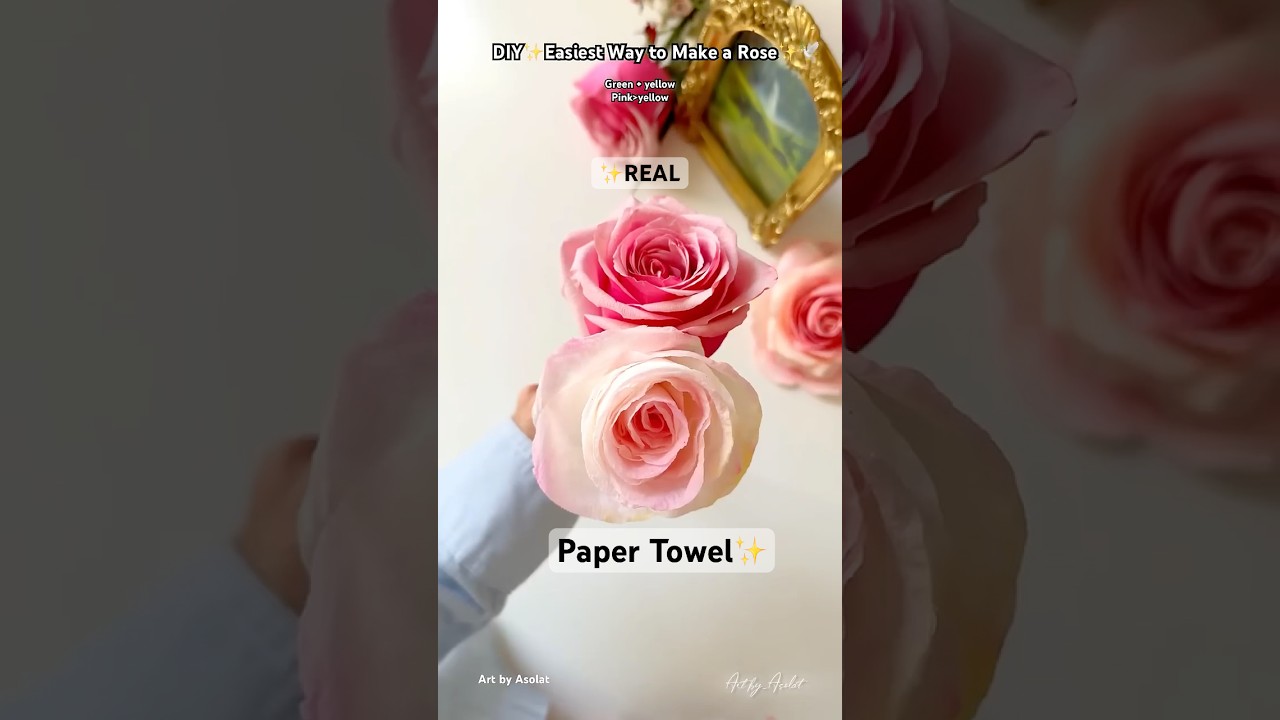DIY Simple Rose Tutorial | How to Make a Rose using paper towels | Paper paloma roses