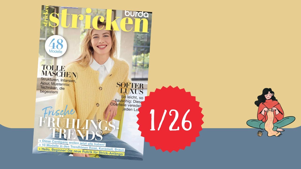 👚Burda Stricken 1/2026 | Журнал о вязании. Пролистывание.