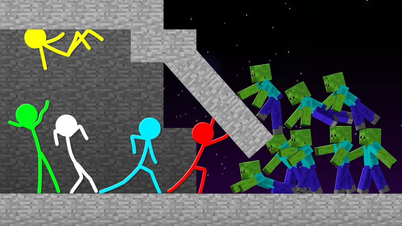 Stickman VS Minecraft: Zombie Secret Room - AVM Shorts Animation