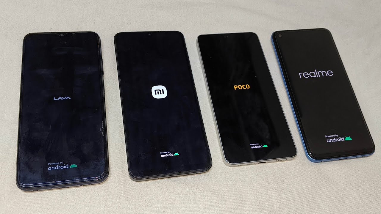 LAVA blaze 2 vs Redmi 13C vs Poco X6 vs Realme 8 Reboot Speed Test