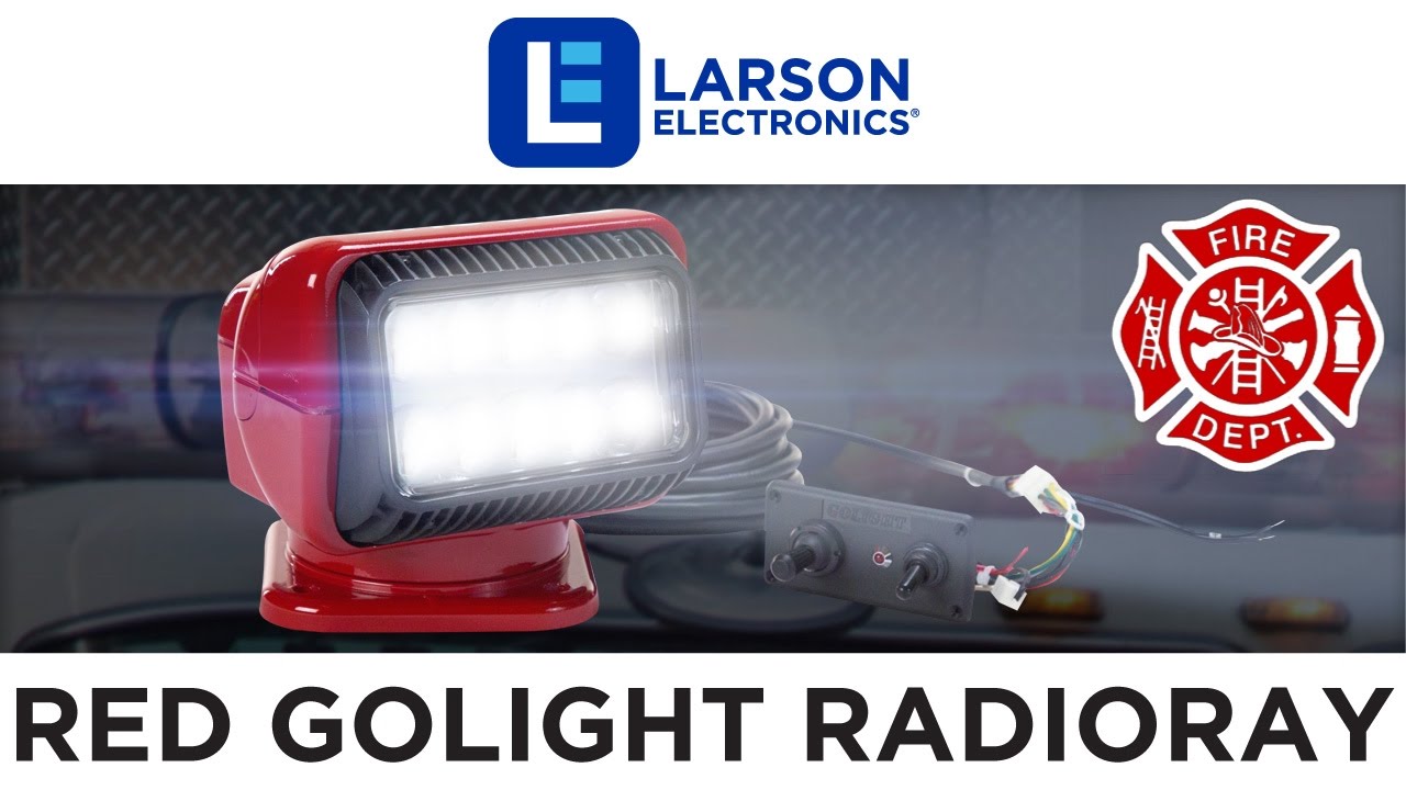 36W Golight Radioray Motorized LED Spotlight - 2500 Lumens - (1) Wired Remote Control - Red Housing