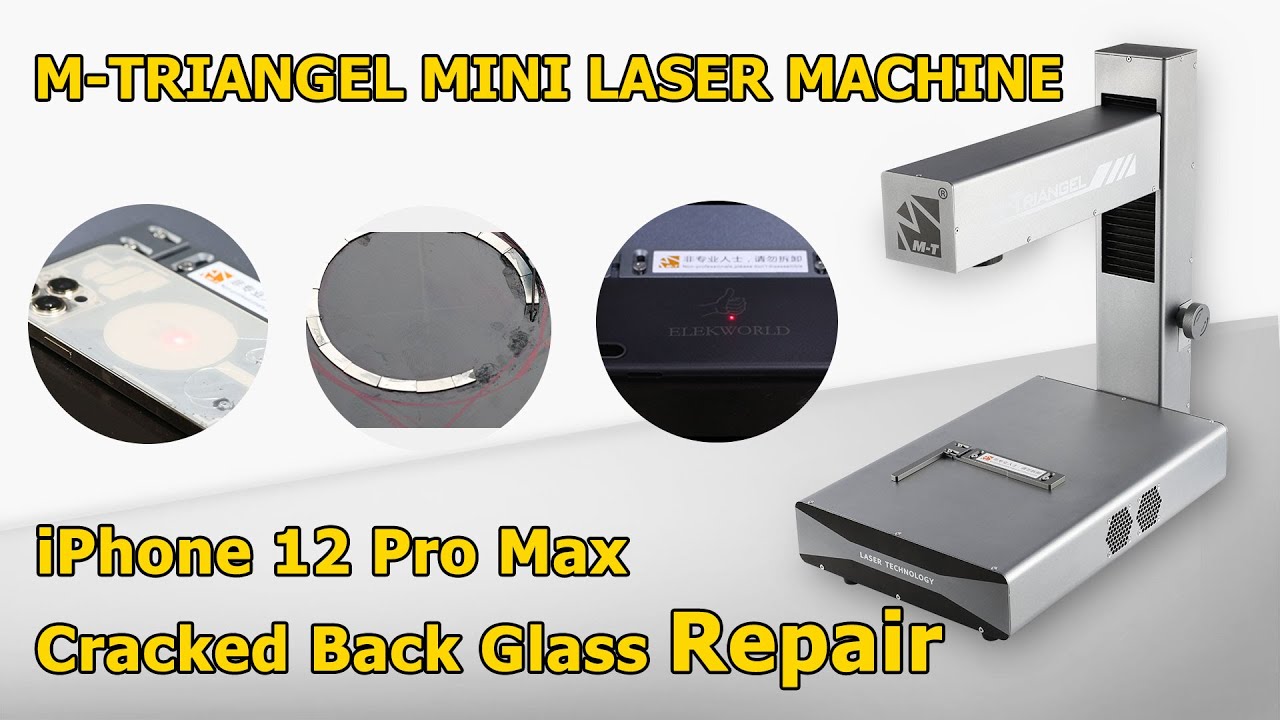 Magnets Reunion! iPhone 12 Pro Max Cracked Back Glass Repair With M-Triangel Mini Laser Machine.