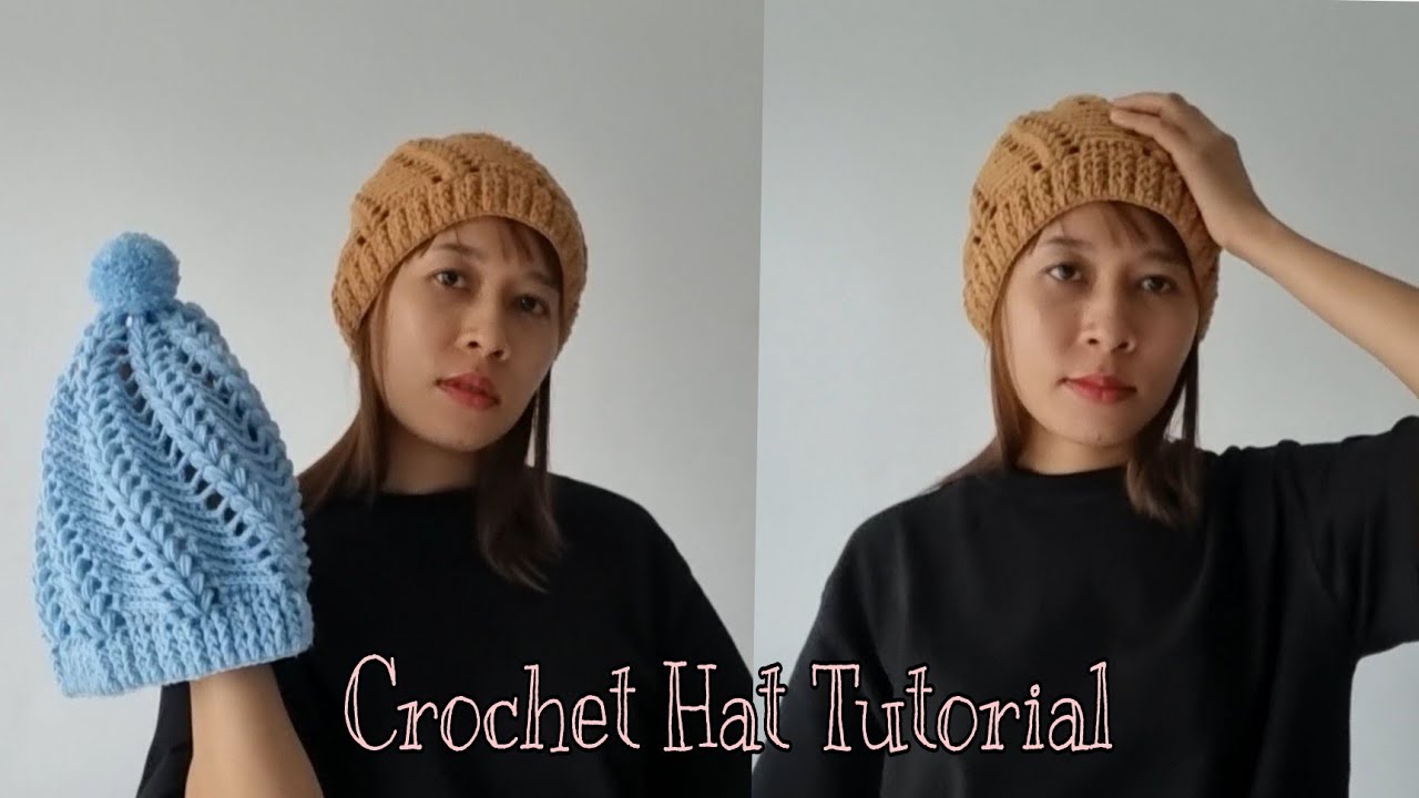 Crochet Hat Tutorial  (အခြေခံသမားတွေ လိုက်ထိုးလို့ရတဲ့  အနွေးခေါင်းစွပ်ထိုးနည်း )