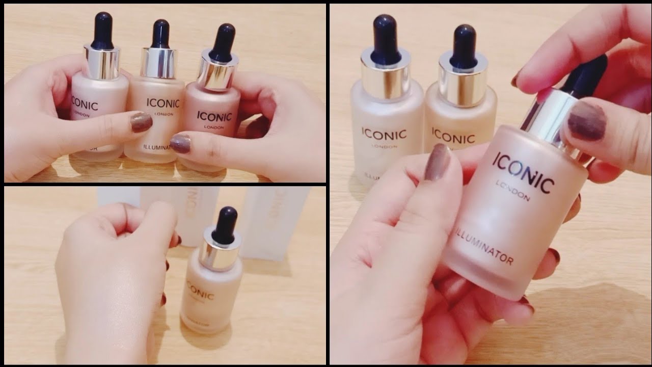 Iconic illuminator Review And Demo- Glossy Makeup Look With Different Shades