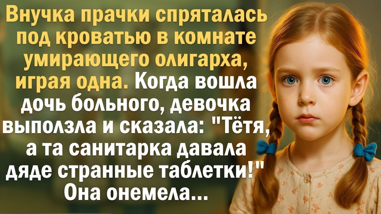 Внучка прачки спряталась под кроватью в комнате умирающего олигарха играя одна. Когда вошла дочь....