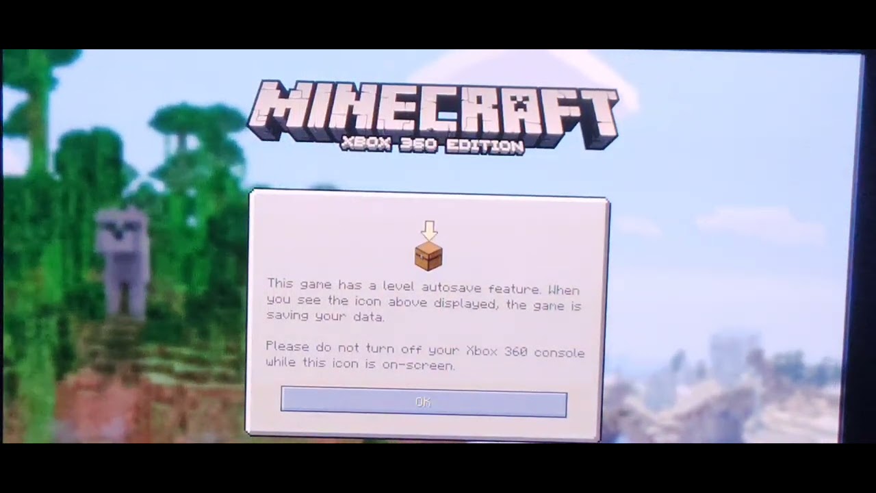 Xbox 360 Minecraft loading screen and main menu music