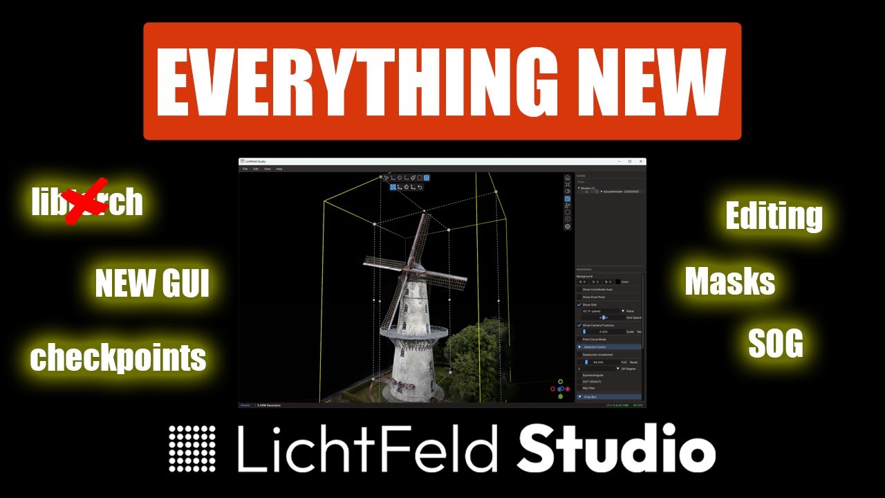 Масштабное обновление LichtFeld Studio! Более эффективное обучение, редактирование, SOG и многое ...