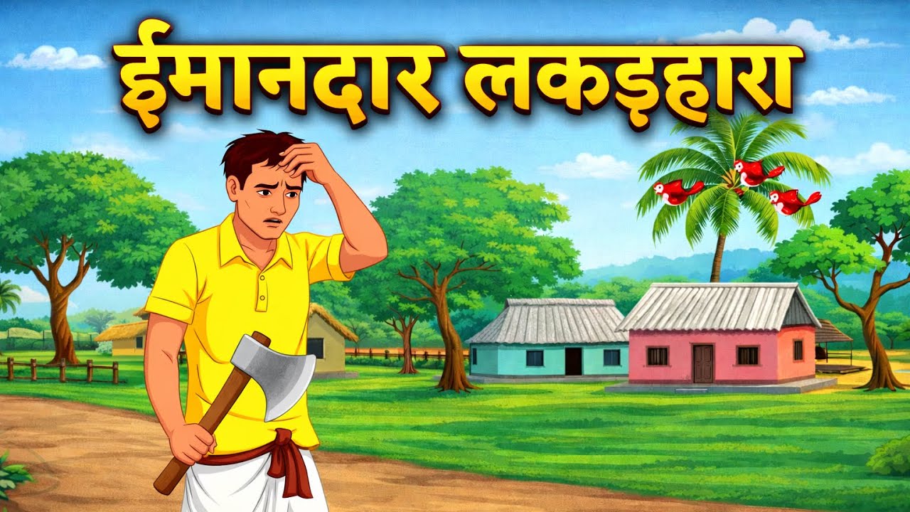 ईमानदार लकड़हारा | ईमानदारी की अनोखी कहानी| StoryFrame Animations 