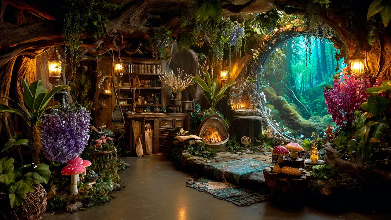 The Herbalist's Hidden Home 📚 Magical Exotic Plants Music 🌿 Deep Calming for Relax & Sleep