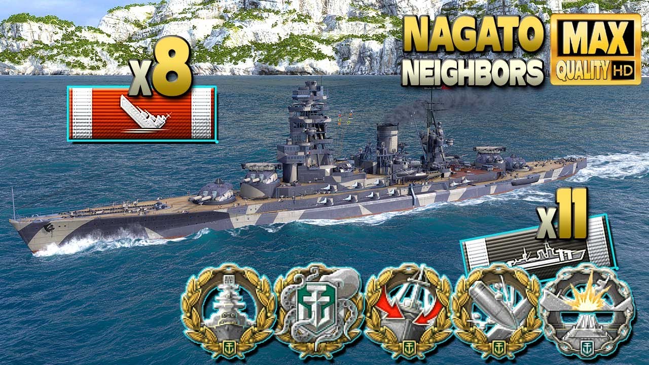 Znakomita gra Nagato na mapie Sąsiedzi - World of Warships