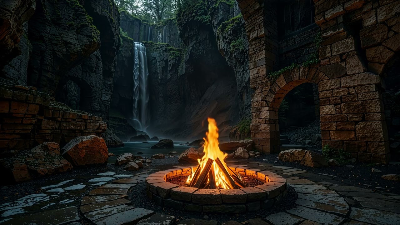 Firelight Beneath Whispering Stones | Deep Sleep & Night Calm