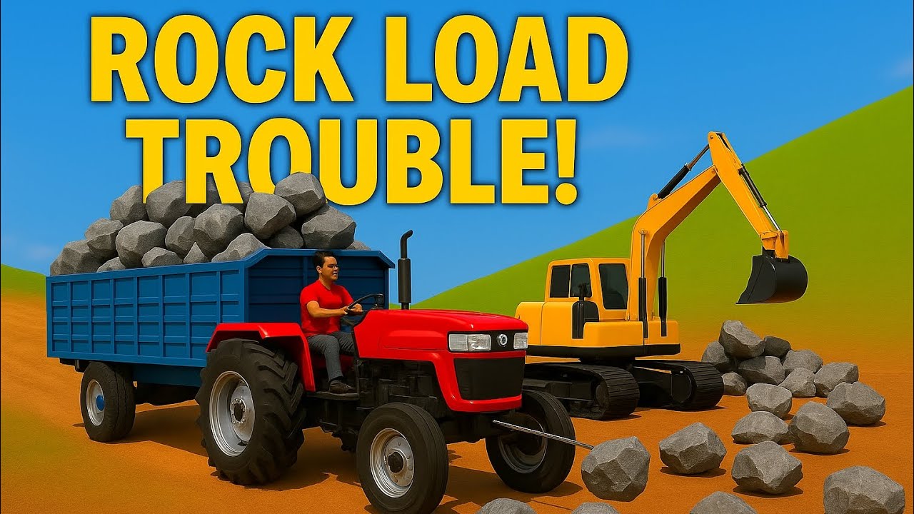 Mahindra Tractor 😍With Trolley Transport  To Rocks 🪨 with JCB Loading #viralvideo 