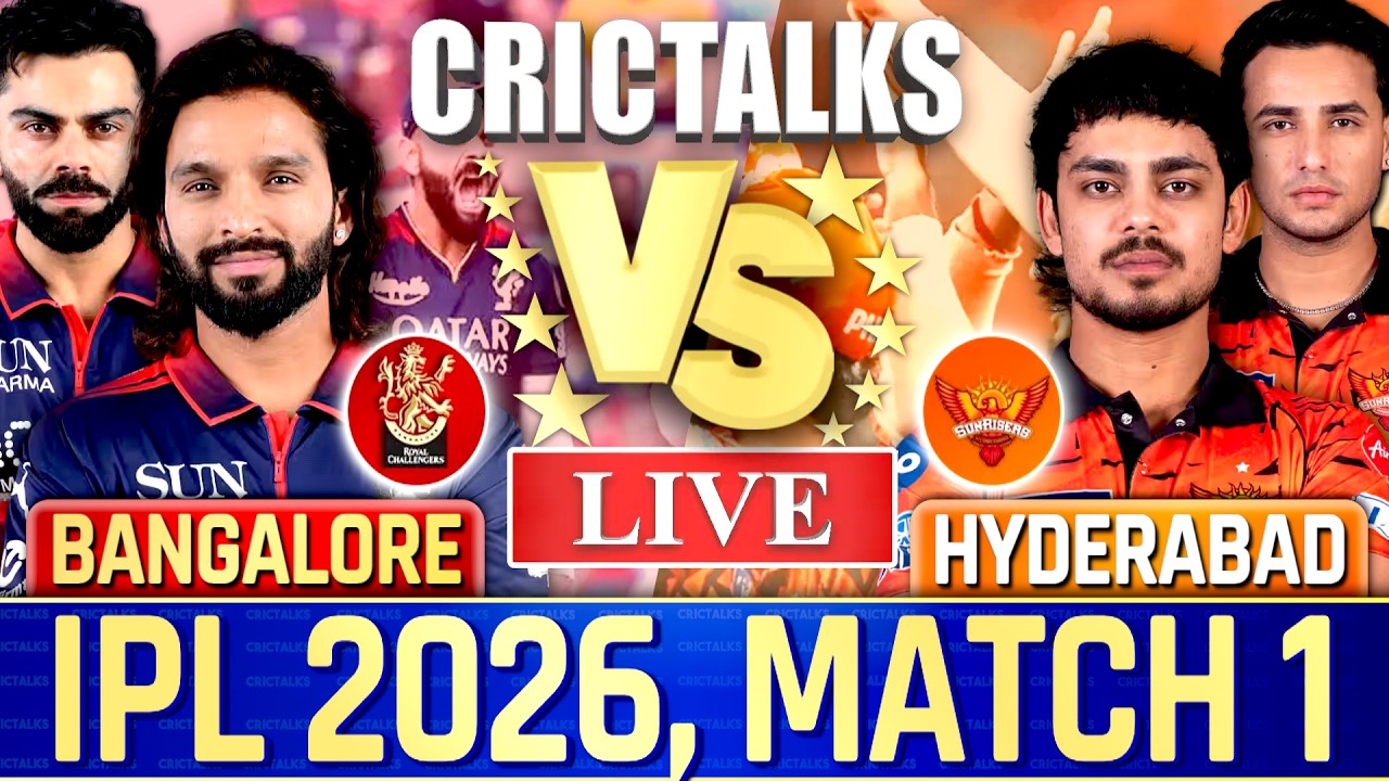 🔴 RCB vs SRH, IPL 2026 Live Cricket Match Today Score Commentary, Bangalore vs Hyderabad, Last 7
