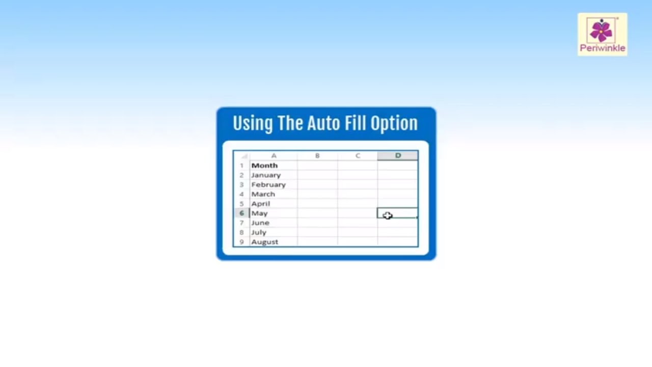 Auto Fill Option | Excel | Computer Training | Periwinkle