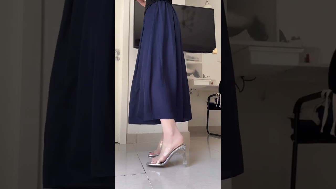 Sheer Heels + Red Toes + Shiny Blue Frock 💃✨ | Perfect Chic Look for Slim Style #chictoes