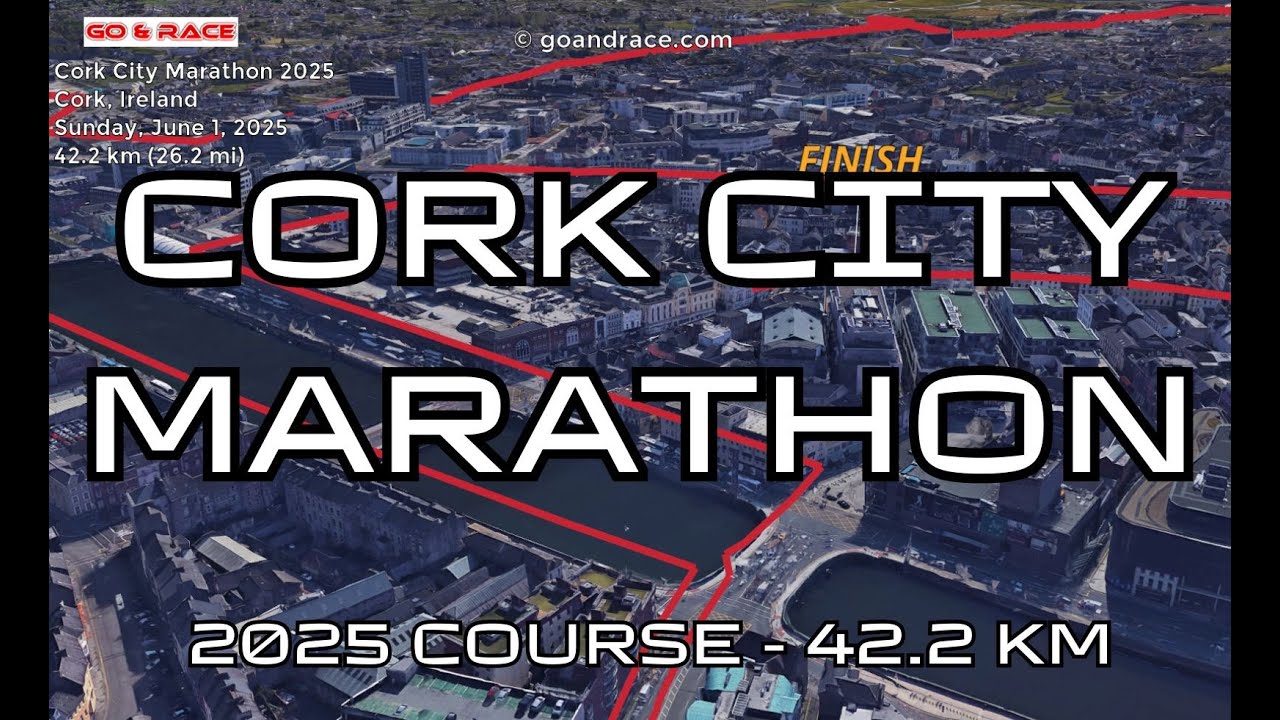 Cork City Marathon 2025: fly over the marathon course! Video of the race path.