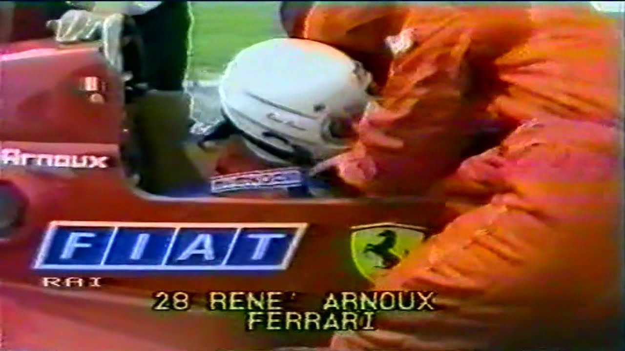 GP Italia Monza 1983 F1 RAI pre gara Nelson Piquet Renè Arnoux Ferrari Patrick Tambay Niki Lauda