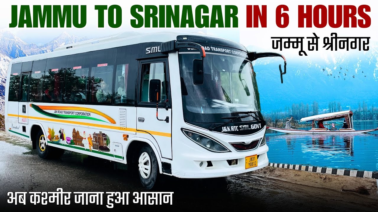 Jammu to Srinagar in JKRTC AC Bus I New Fourlane Highway I जम्मू से कश्मीर की सुंदर बस यात्रा I