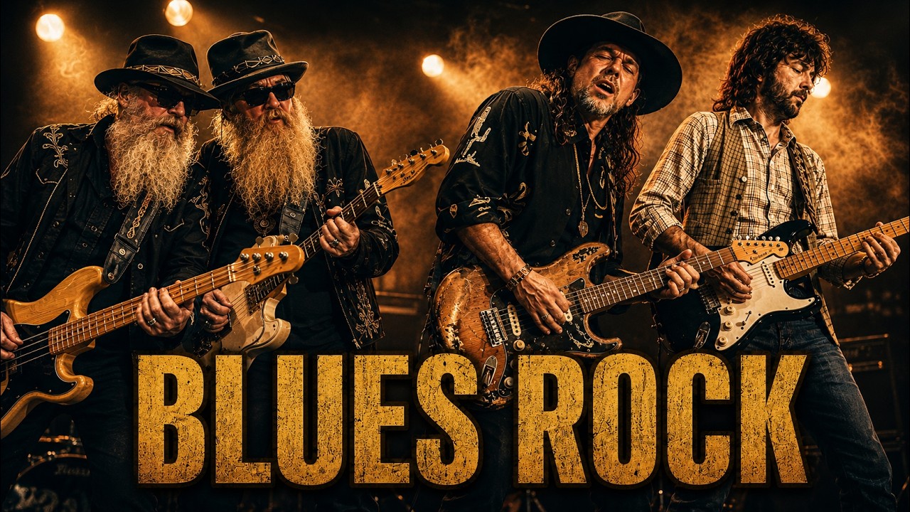 Clapton, ZZ Top & SRV Inspired &ndash; Midnight Highway Blues Rock, Guitar Fire & Raspy Vocals