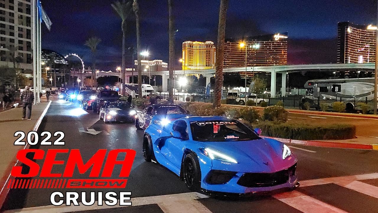 SEMA Cruise 2022 - основные моменты легковых и грузовых автомобилей, покидающих выставку SEMA 2022