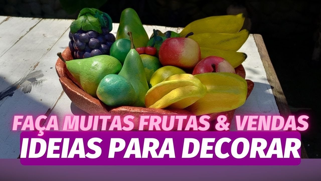 COMO FAZER FRUTAS DE CIMENTO REALISTAS! -feitas com isopor e cimento