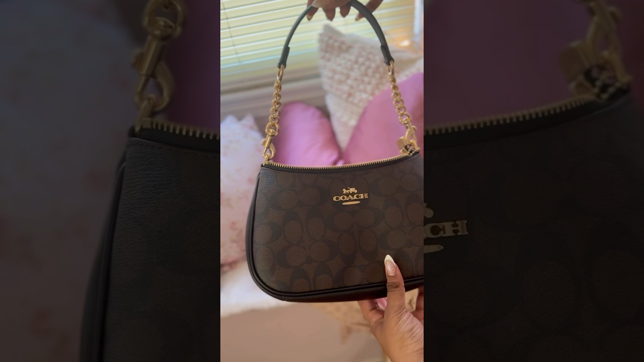 Unboxing the Coach Terri Shoulder Bag in Signature Canvas #coach #coachbag #fall #shoulderbag #unbox