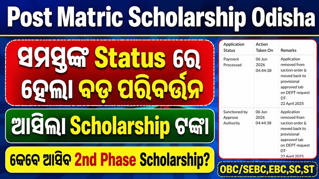 Good News Post Matric Scholarship Payment Received Scholarship Status Changes 2nd Phase Scholarship 