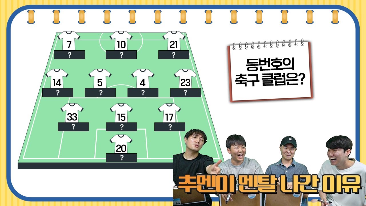 [#축잘알퀴즈쇼] 제 124회, 등번호로 클럽 맞히기!! 추멘 멘탈 터져버린 이유는?ㅋㅋㅋ