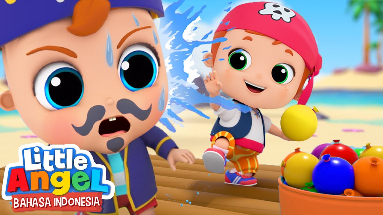 Bajak Laut Main Balon Air | Lagu Anak | Little Angel Bahasa Indonesia