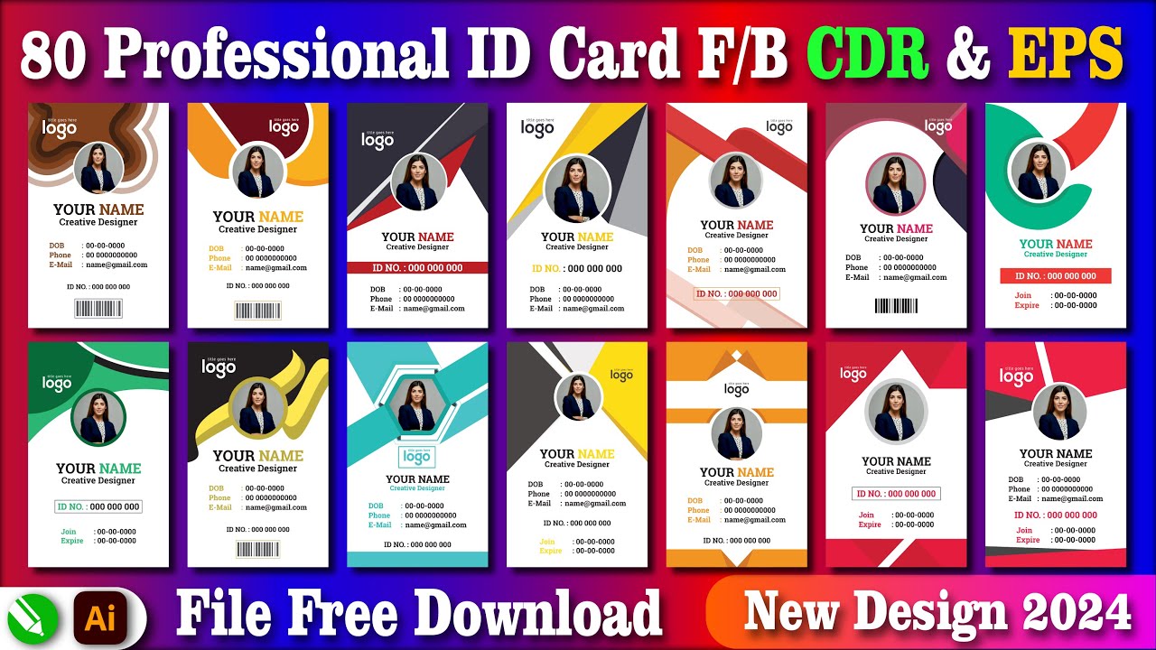 Id Card cdr File Free Download | How To ID Card F/B CDR & EPS File Free Download #Shanitechguide