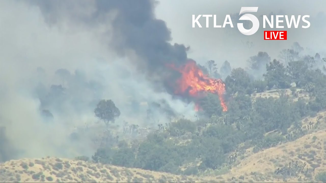 Crews battle Pine Fire threatening structures in southeast Antelope Valley