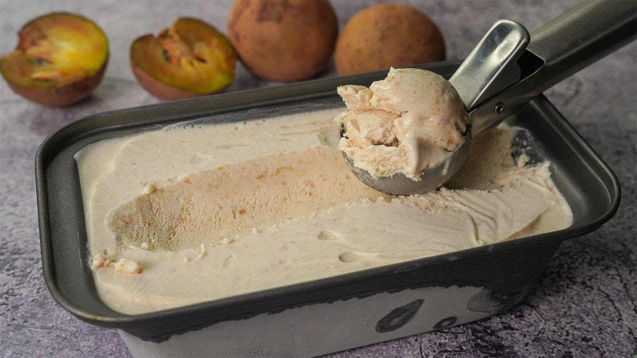 Delicious Chikoo Ice Cream Recipe | Homemade Sapodilla Ice Cream | Yummy