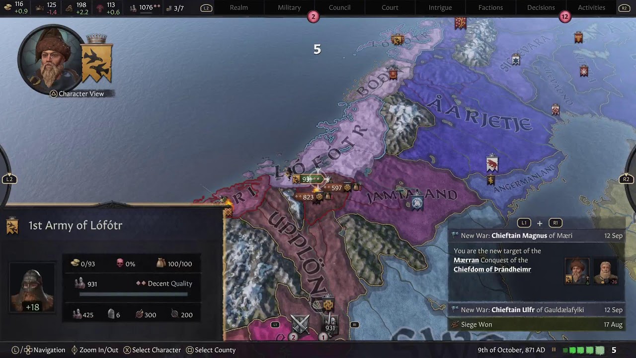 Crusader Kings 3, Torgar, Chieftain Bjorgolf of Lofotr, 867, 01
