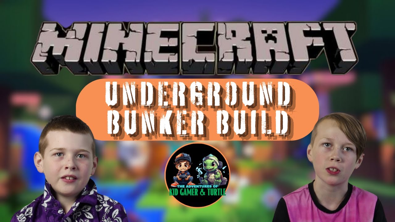 Minecraft Madness | Underground Bunker Build | Kid Gamer & Turtle