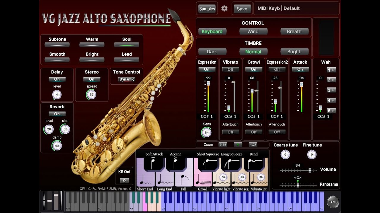 How to set up VG Jazz Alto Sax on PC & Mac. Works with MIDI, wind, breath controllers. VST/AU plugin