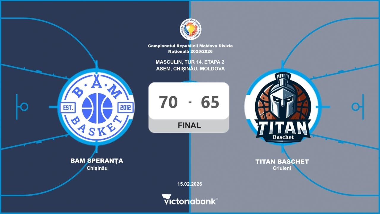 #90 National Division 2025/26: BAM SPERANȚA -TITAN BASCHET (masculin), (Tur 14, Etapa 2), 15.02.2026
